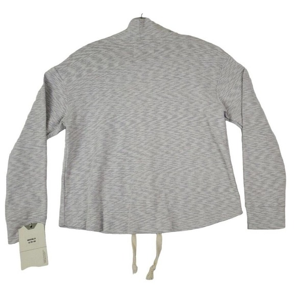 SP SILVER PLATE jeans Co. ~Size L~ White/Gray Striped Top Shirt Turtleneck NEW. - Picture 4 of 12